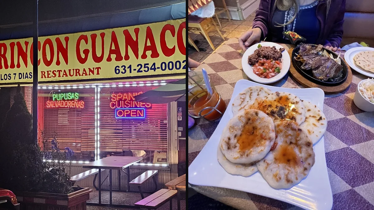 Plates of Salvadoran homestyle food on a table.